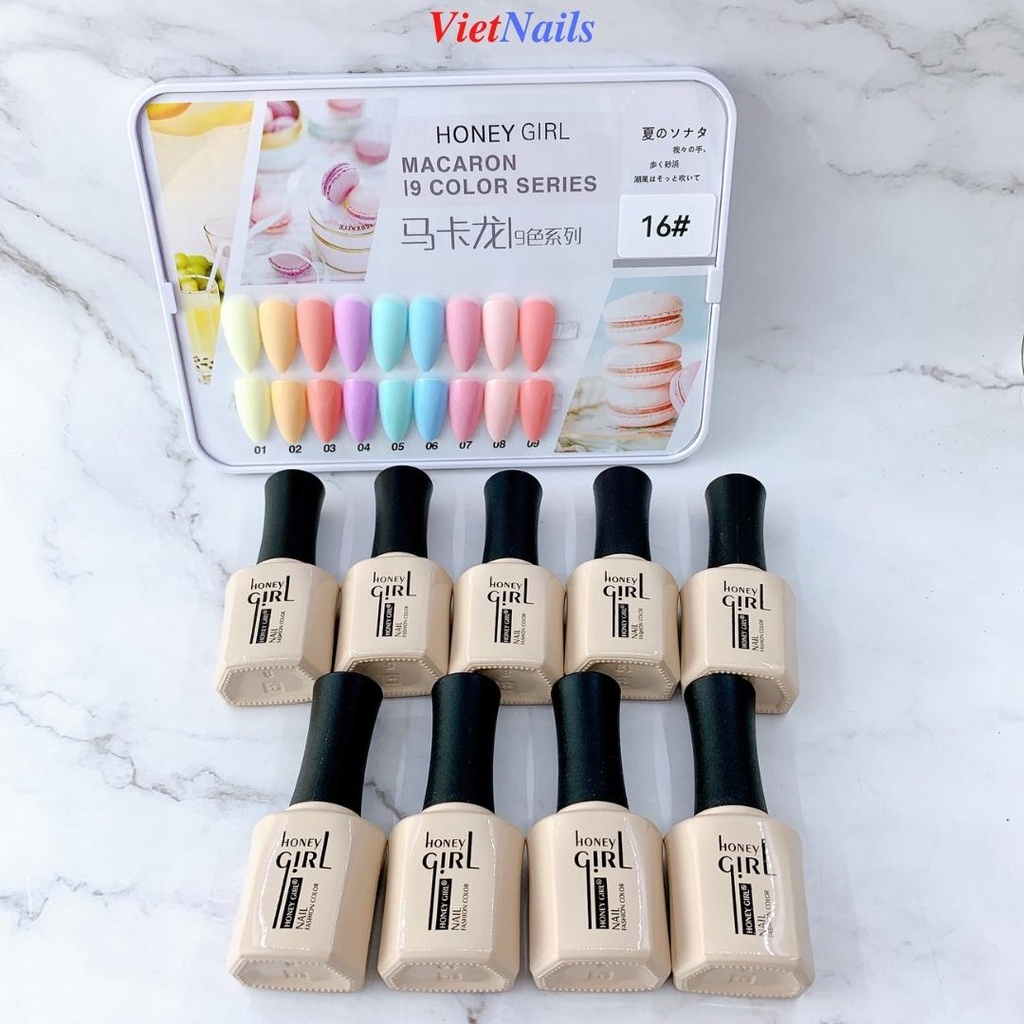 Set Sơn Gel Honey Girl 9 Chai - Sơn Gel Honey Girl Nhiều Tone Màu Tặng Kèm Bảng Màu Sơn Mẫu