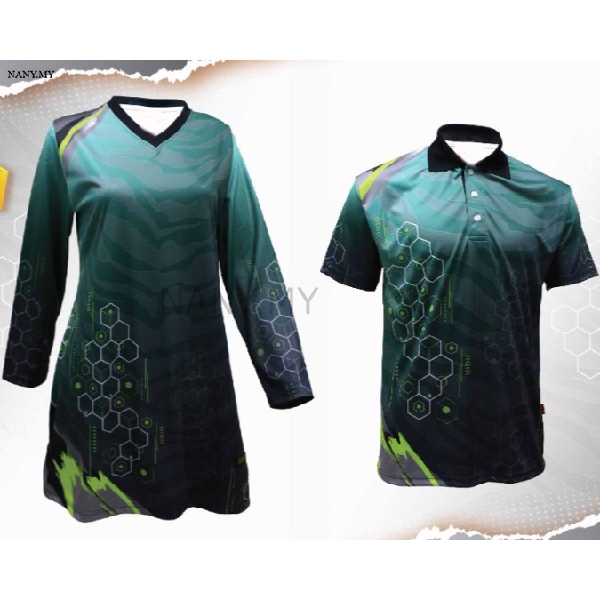 Xs-3xl JERSEY MUSLIMAH Vi Sợi PLUS SIZE JERSI SUKAN Màu Xanh Lá Cây HIJAU Xung Quanh Xbl770 XBL70 (Oden)