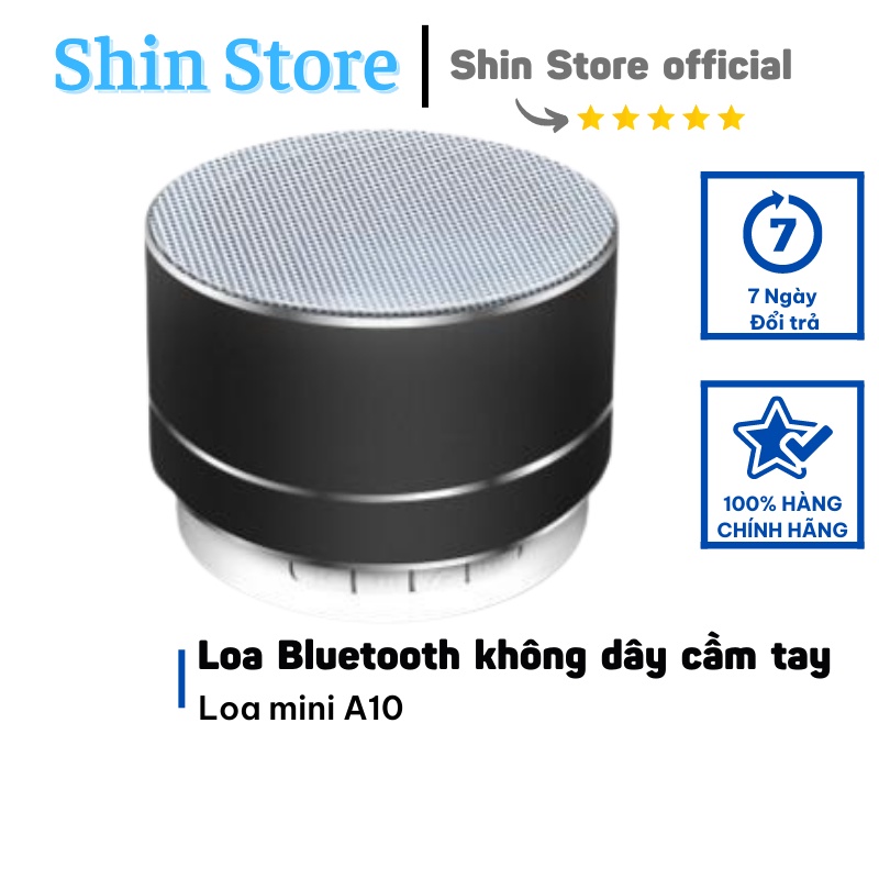 Loa bluetooth A10 mini cầm tay, có lỗ cắm thẻ nhớ, đầu USB -SHINSTORE