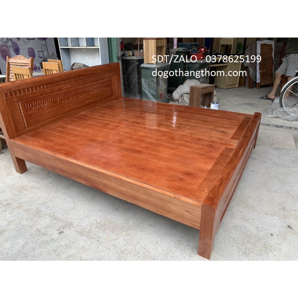 giường ngủ gỗ xoan đào 1m6x2m,1m8x2m