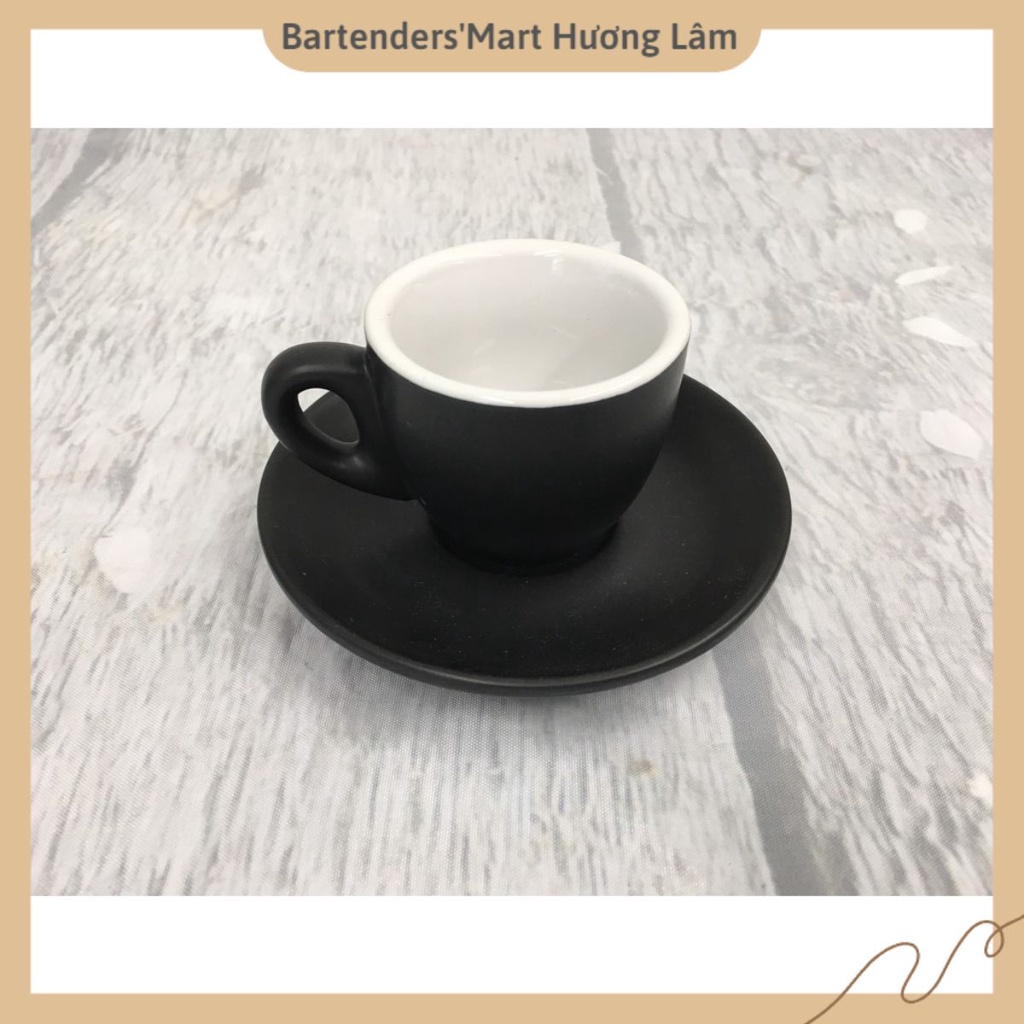 Ly sứ esspresso 70ml màu đen nhám