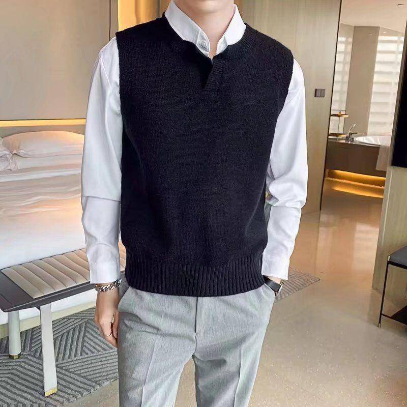 Áo Sweater Dệt Kim Kẻ Sọc Màu Sắc Thời Trang Cho Nam