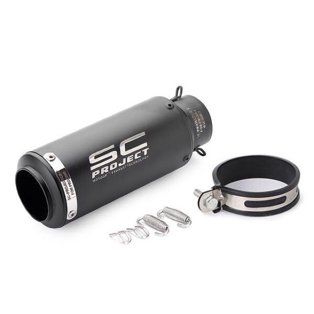 Lon Pô SC Tròn Carbon Họng 51mm Kèm Tiêu Giảm Thanh