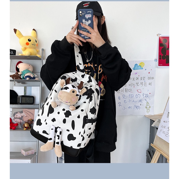 Balo Vải Canvas Họa Tiết Hoạt Hình Phong Cách Hàn Quốc Cho Nữ