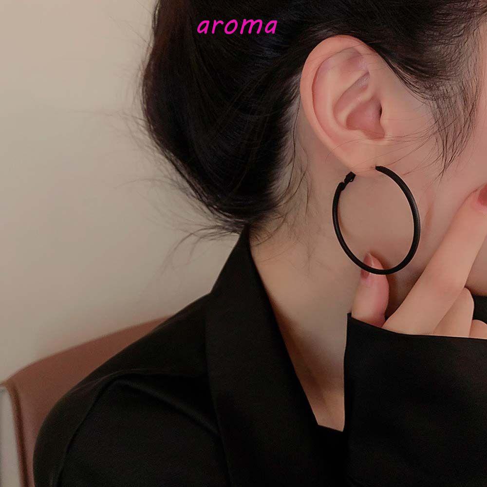 Bông Tai Hình Tròn Lớn Bằng Hợp Kim Phong Cách Hàn Quốc Tinh Tế Thời Trang Cho Nữ