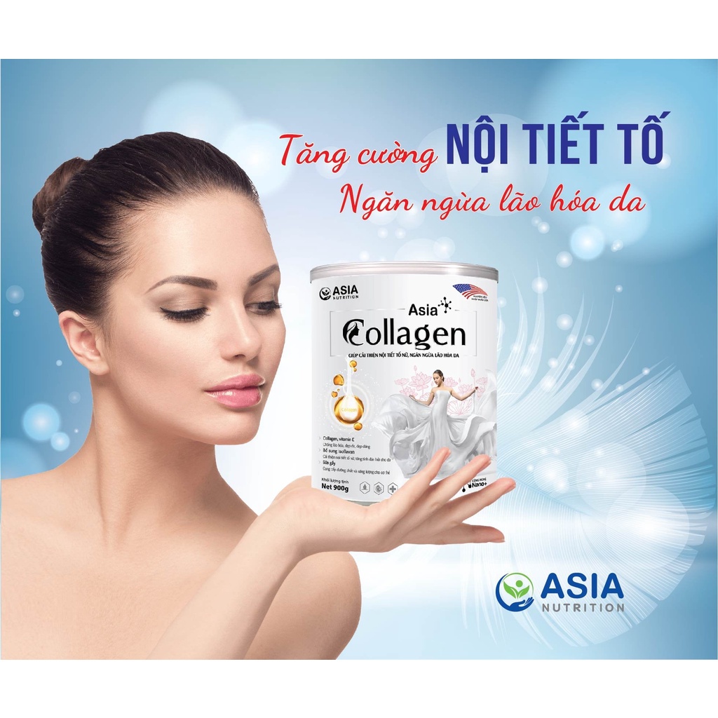 Sữa bột dinh dưỡng Asia Collagen ASIA NUTRITION 900g giúp cải thiện nội tiết tố nữ và ngăn ngừa lão hóa