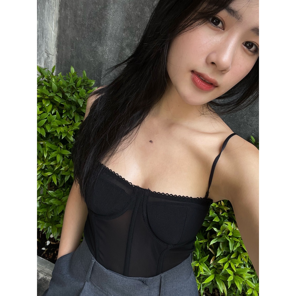 Caitlyn Corset - Áo Corset Petty Brawee Ren Đen