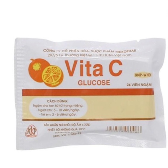 Viên ngậm vitamin C - Vita C Glucose gói 24 viên ngậm -Chính Hãng