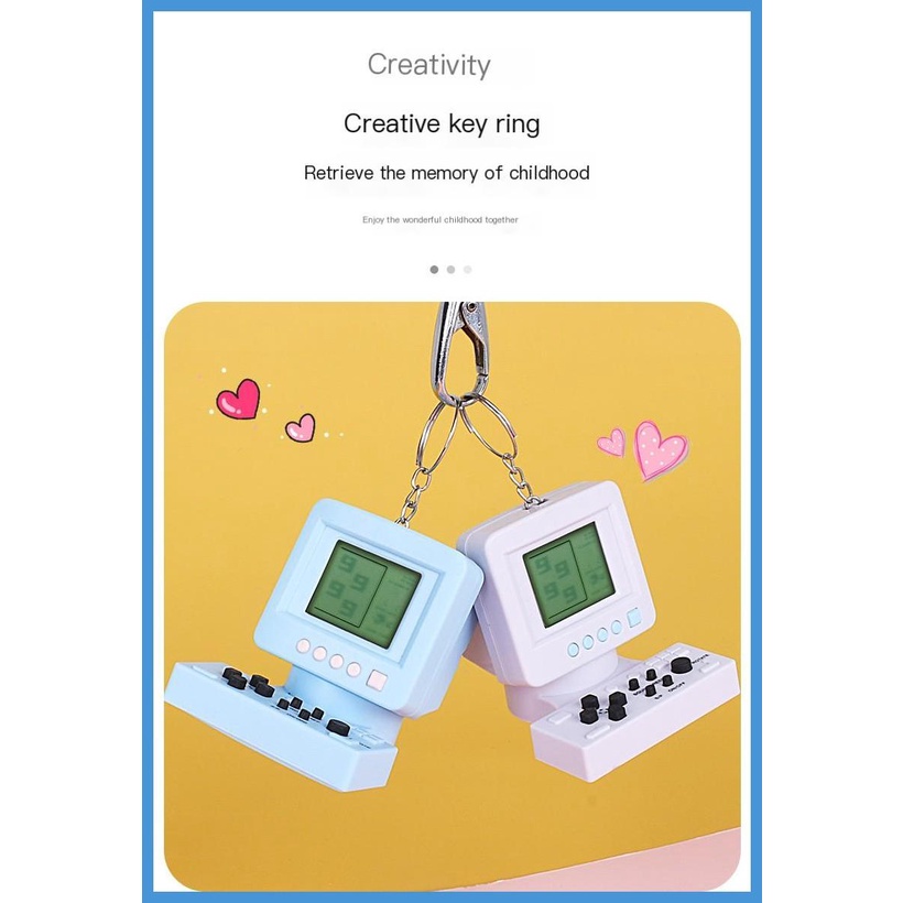 Máy Chơi Game Cầm Tay Mini Dạng Móc Khóa Màu Sắc Macaron Xinh Xắn