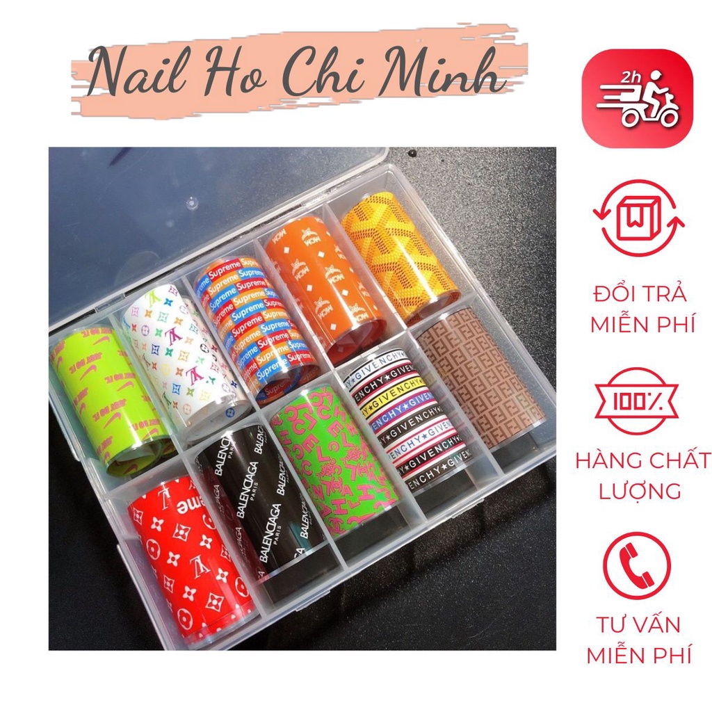 [GIÁ TÔT] Foil Dán Trang Trí Móng Nail - Set 10 Cuộn 4*100cm