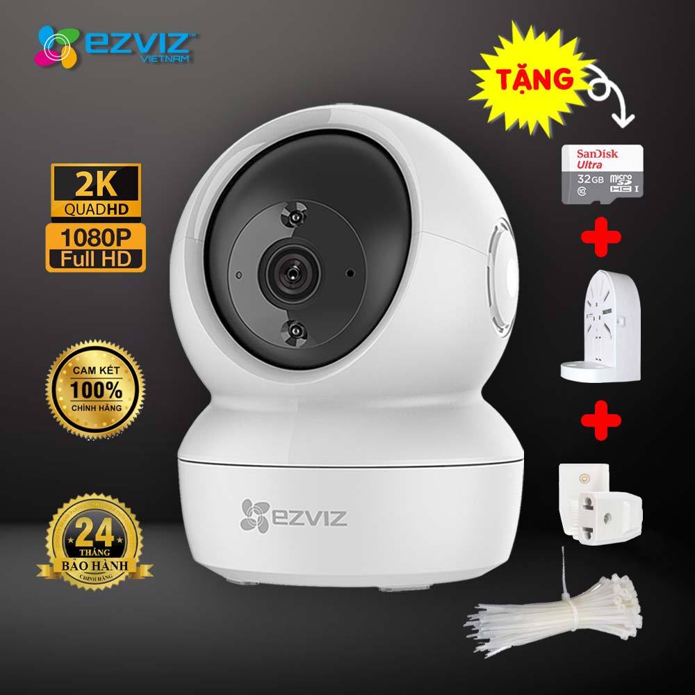 Camera Wifi Mini Trong Nhà Ezviz C6N 1080p 2MP 4MP Siêu Nét Xoay 360 độ Cảnh Báo Chuyển động Có đàm thoại