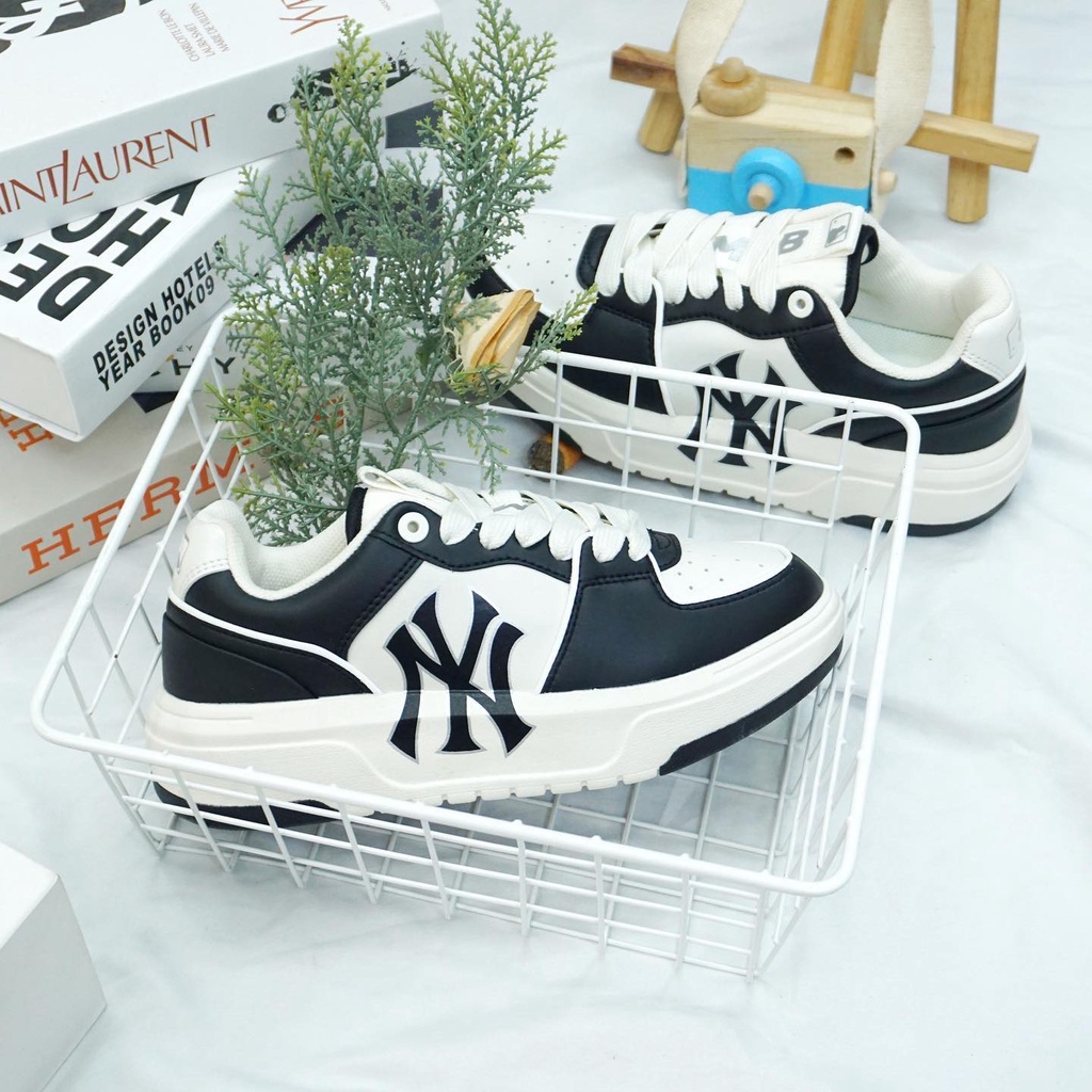 [Bao Check] Giày MLB Liner Chunky , Giày MLB NY Thể Thao cổ thấp, New_York_Yankees ‘Black White’