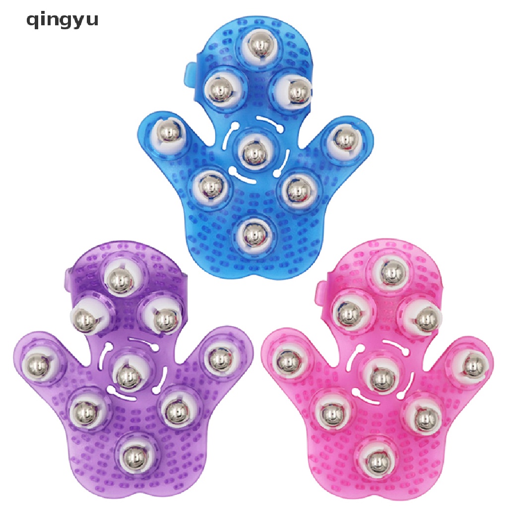 Găng Tay Mát Xa Cơ Thể Hình Bàn Tay Với Con Lăn Kim Loại 9 360 Độ