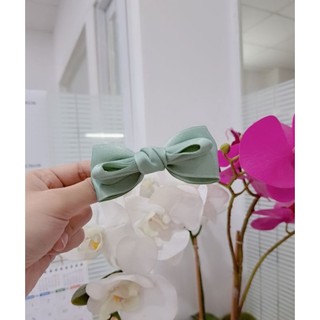 Kẹp tóc mái nơ lụa Hàn cao cấp xinh xắn