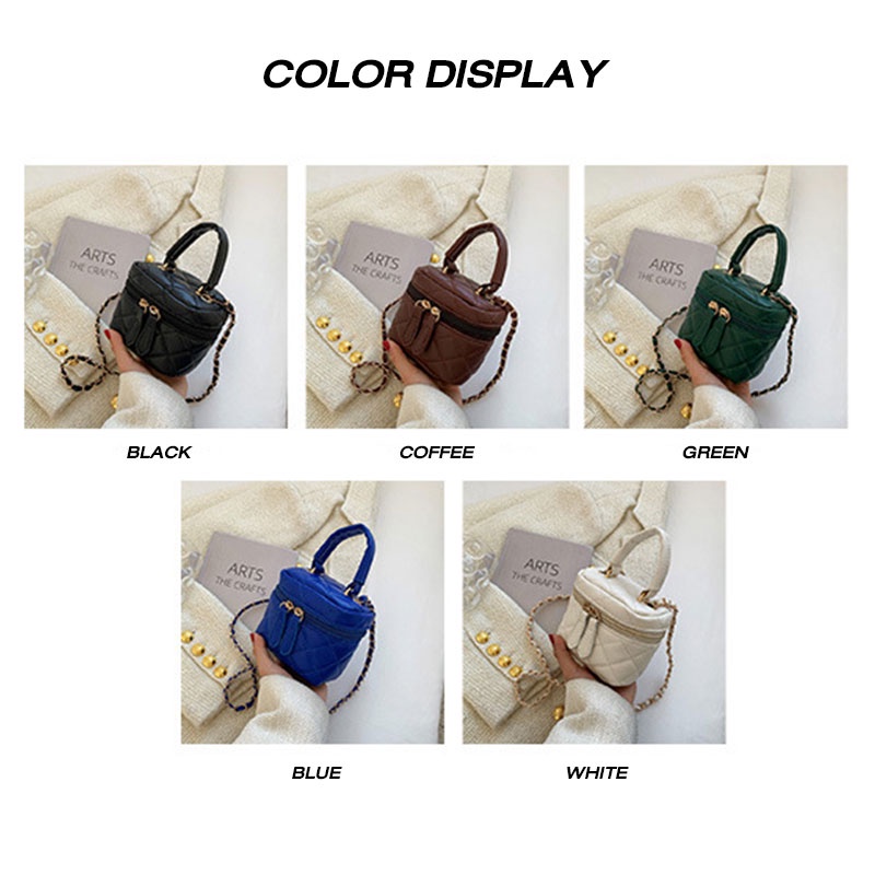 Mischa Túi Xách Da PU mini Màu Trơn Thêu Họa Tiết Hình Thoi Thời Trang Cho Nữ