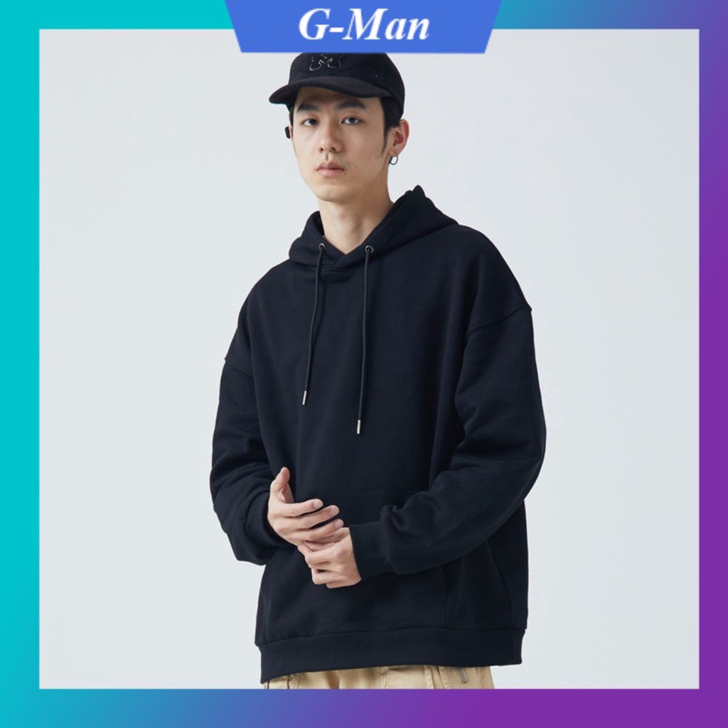 Áo Hoodie Trơn Nam Nữ Áo Nỉ Bông Hoodie Dày Có Mũ Màu Đen G-Man