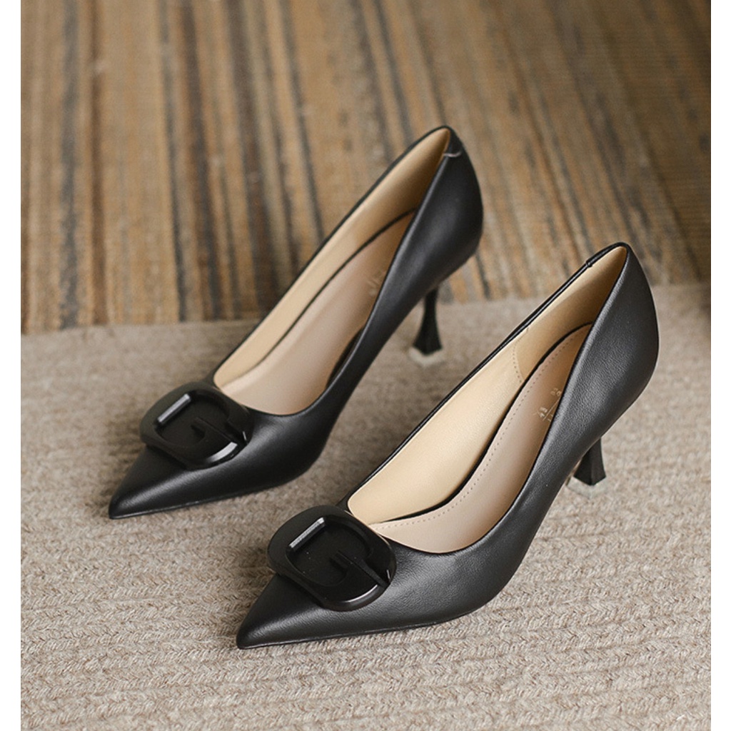 Giày Nữ Cao Cấp , Giày Cao Gót Nữ Mũi Nhọn, Đế Nhọn Cao 6P, Chất Liệu Da Mềm, Kiểu Dáng Trẻ trung, Thoải mái-DA769