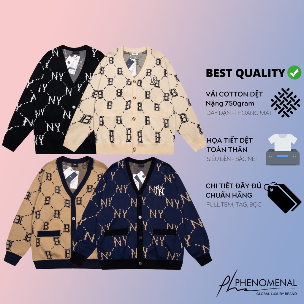 Áo Khoác Cardigan MLB Logo dệt toàn thân - Hàng Trung LikeAuth
