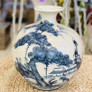 Bình hút lộc, lọ hoa hút lộc  decor đẹp men rạn cổ gốm sứ bát tràng
