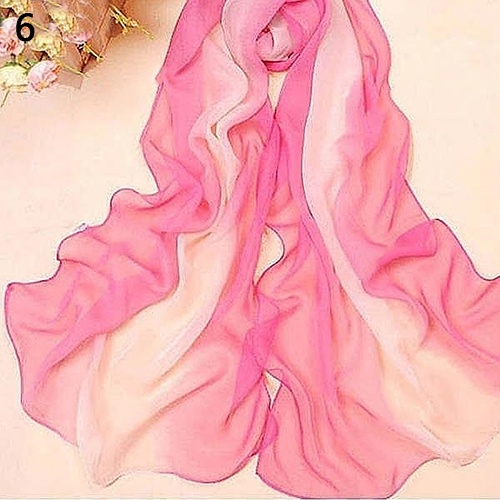 Khăn Choàng Vải Voan Phối Màu Thời Trang Cho Nữ