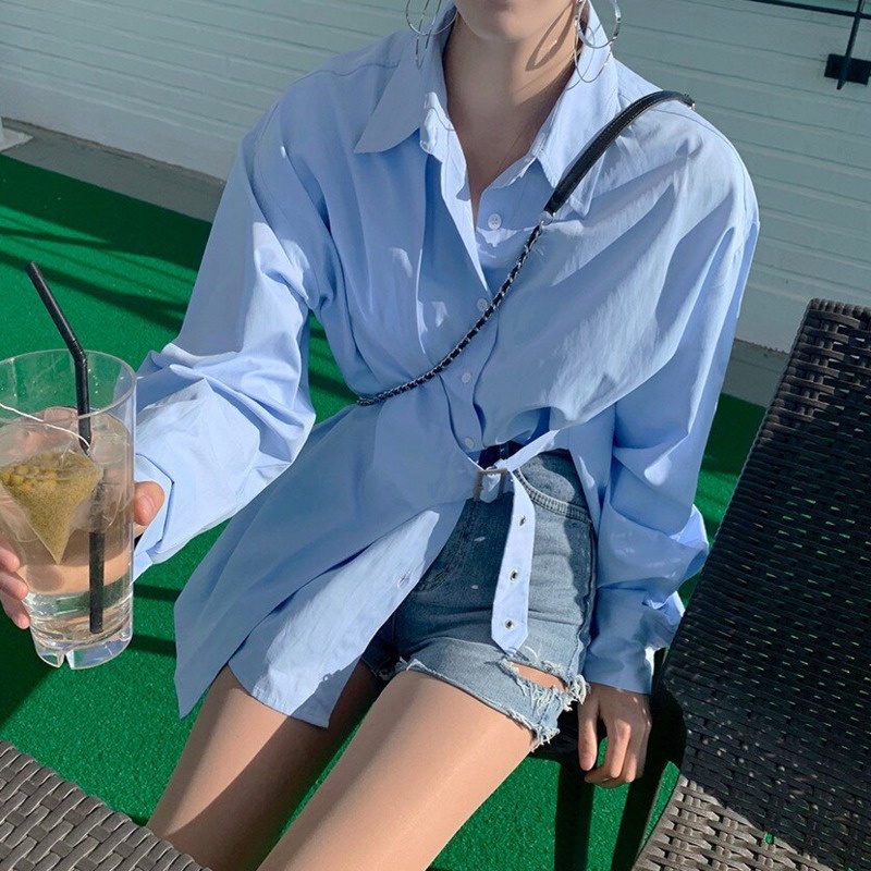 Áo Sơ Mi Nữ Tay Dài Kiểu Dáng Retro Thời Trang Phong Cách Hàn Quốc