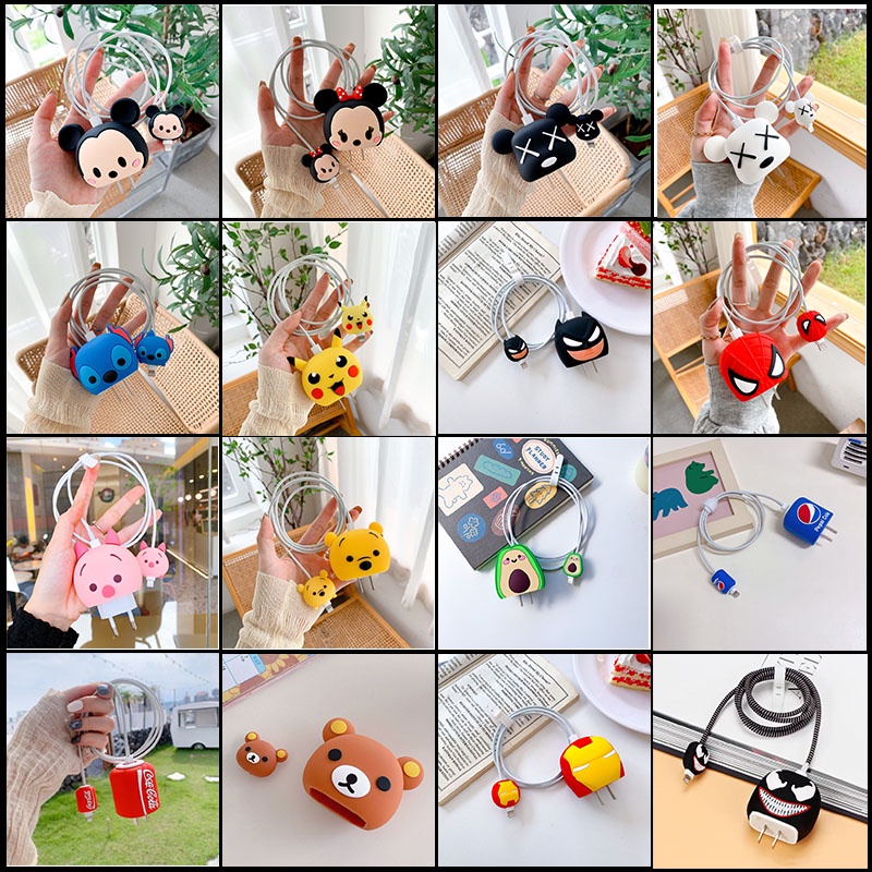 Vỏ Bảo Vệ Hộp Sạc USB Tốc Độ 18W 20W PD Bằng Silicon Mềm Hình Hoạt Họa 3D Cho Iphone