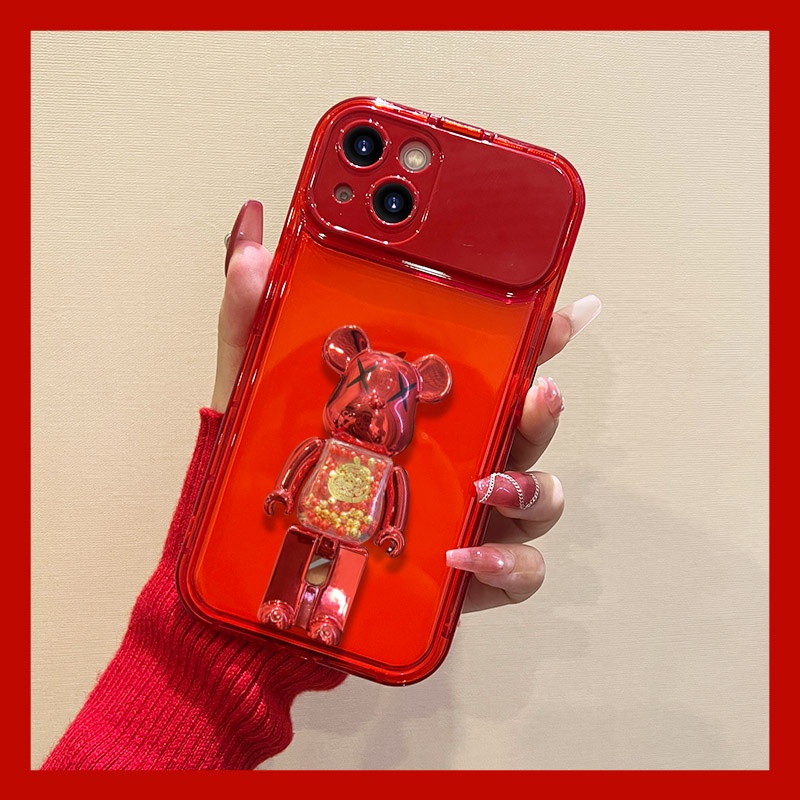 Ốp Điện Thoại Silicone Có Gương Hình Gấu Cho IPhone 14 13 Pro Max 12 11 Pro Max XS Max XR X XS 8 7 6 6SPlus