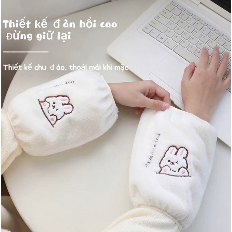 Sang Trọng Tay Bé Gái Trẻ Em Xuống Áo Khoác Chống Bẩn Dễ Thương Thu Đông Áo Len Ngắn Tay Chống Bẩn Làm Việc Văn Phòng Ch