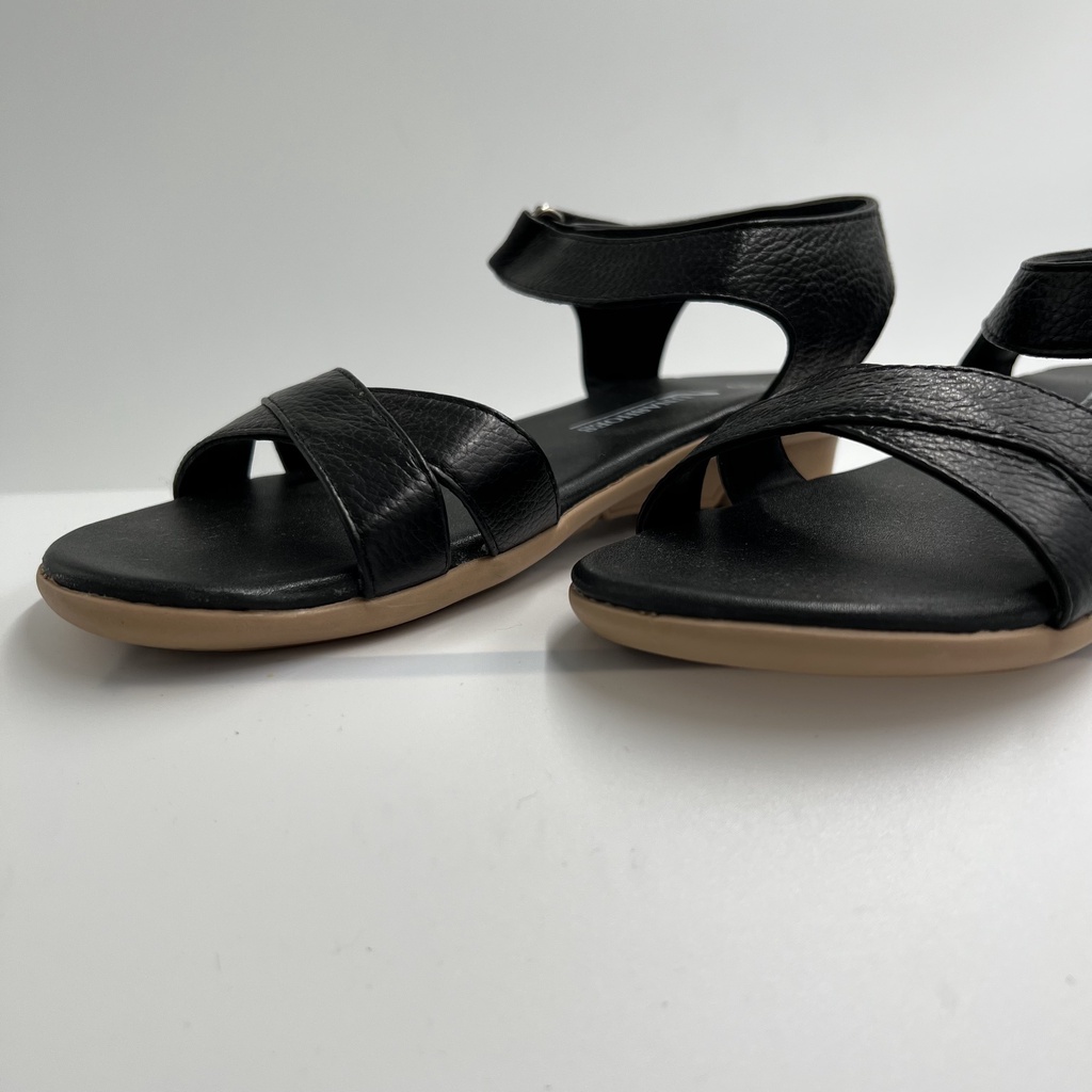 Dép sandal nữ đế bệt Lunashoes 6601 giày da bò thật mềm êm chân bảo hành 24 tháng