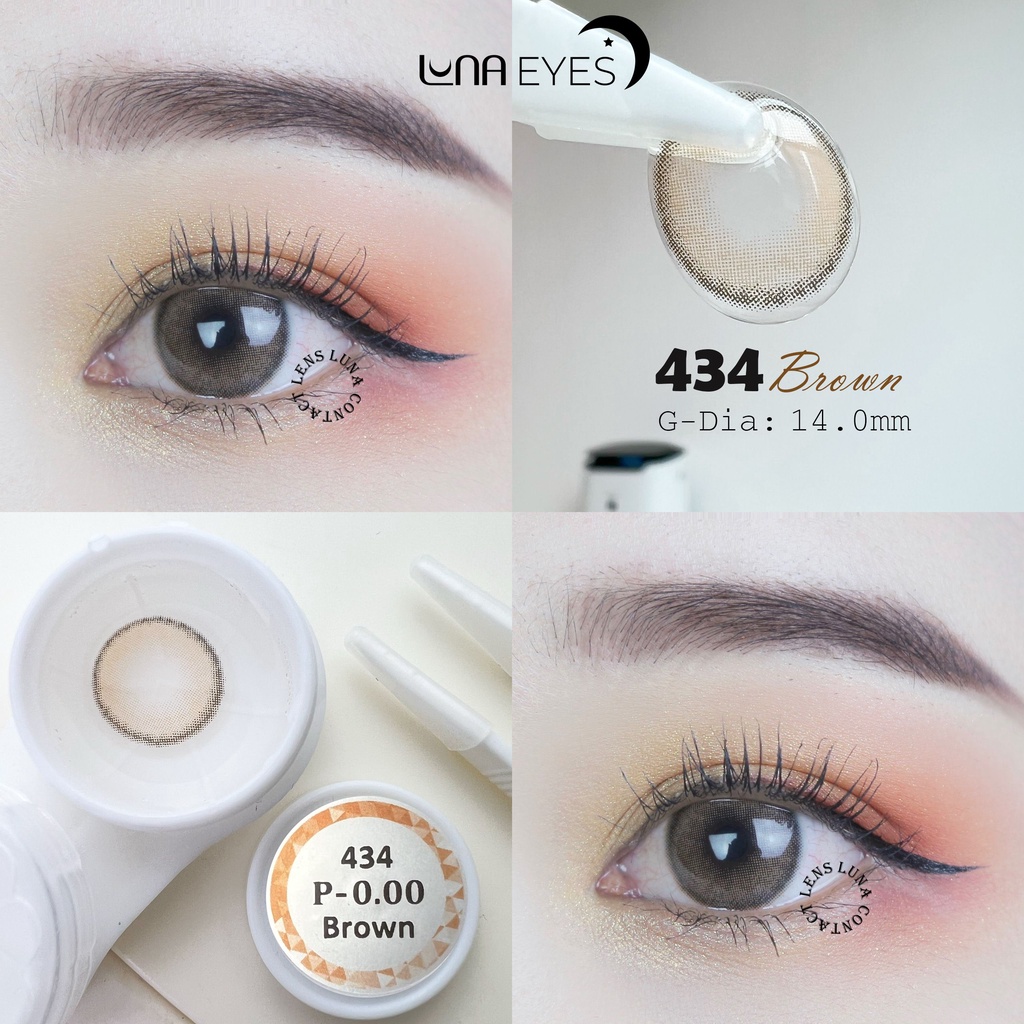 Kính áp tròng LUNA EYES 434 BROWN - Lens size nhỏ