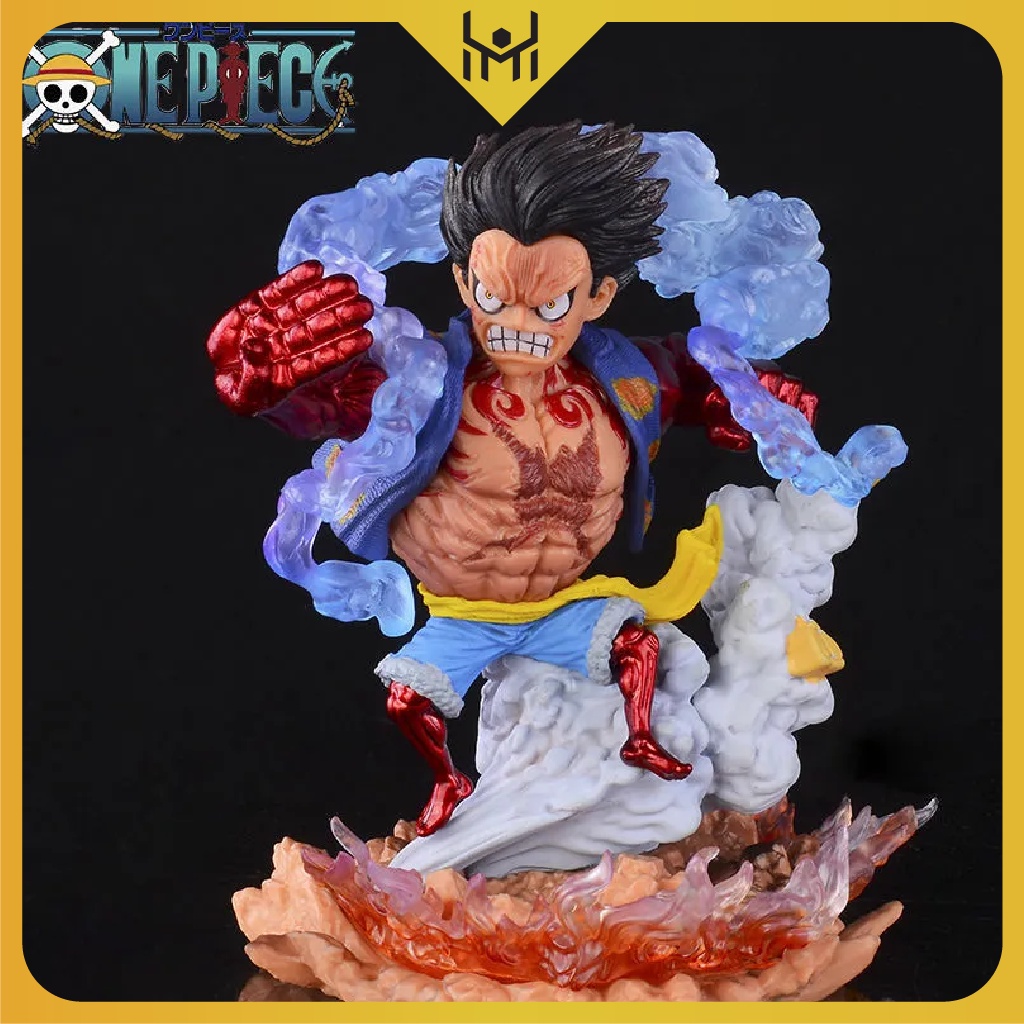 Mô Hình One Piece Luffy, Luffy Gear 4 ở trạng thái chiến đấu, cao 13cm, nặng 350 gram, có hộp màu