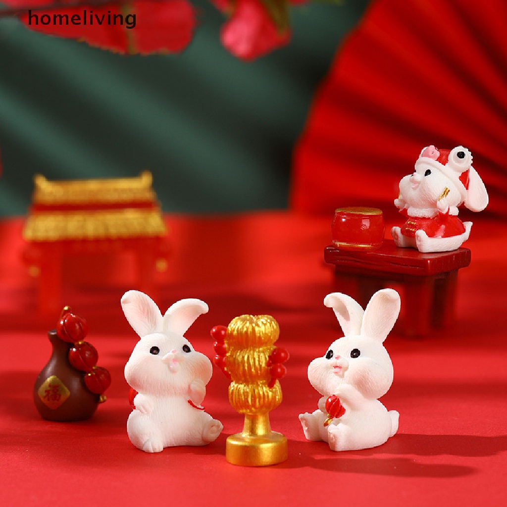 1 Chú Thỏ Hoạt Hình Bằng Nhựa Resin Trang Trí Bàn Làm Việc