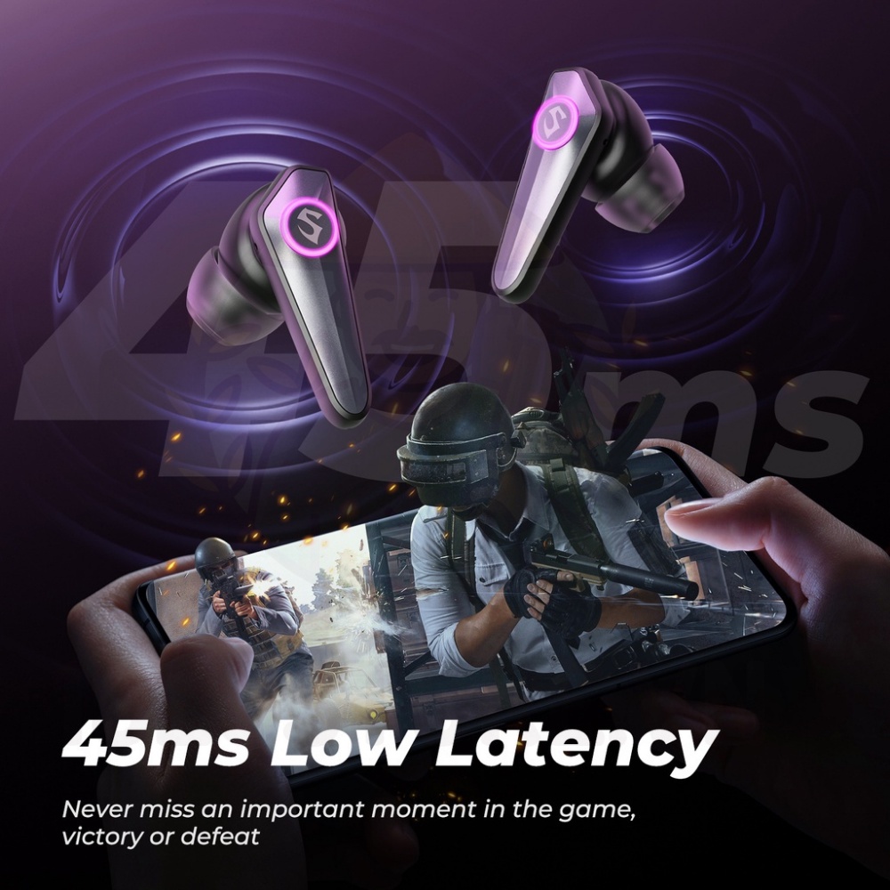 Tai Nghe Bluetooth True Wireless SoundPEATS CyberGear Bluetooth 5.3, Độ Trễ 45ms - Chính Hãng BH 12 Tháng