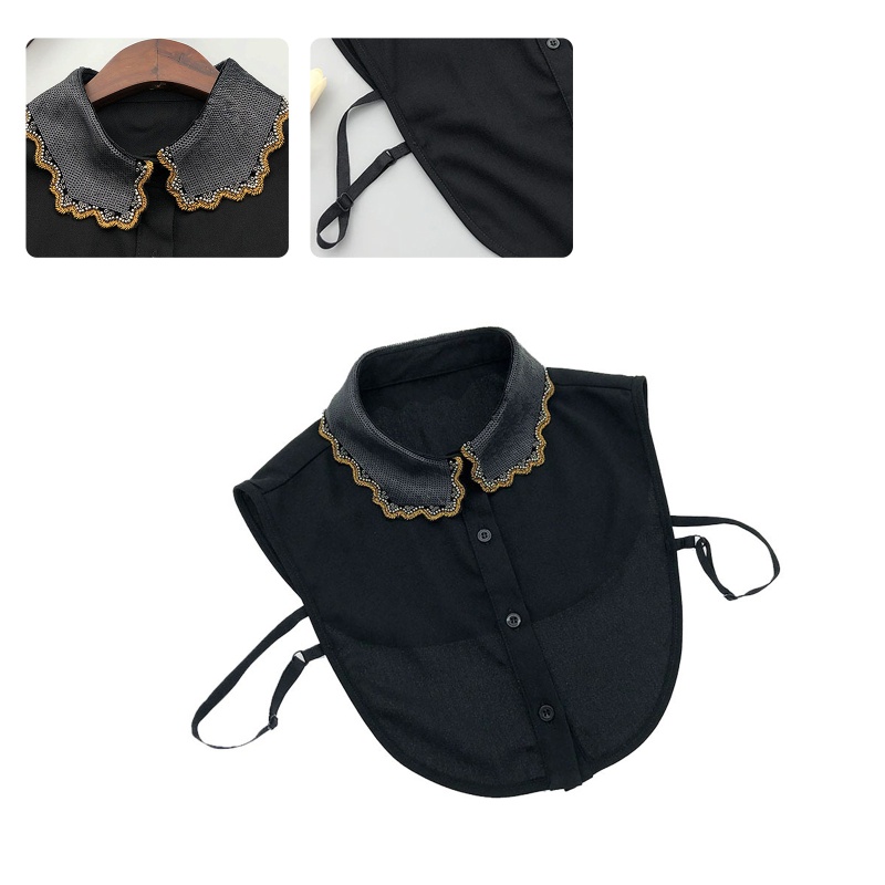 Cổ Áo Rời Rời Cổ Bẻ Màu Trơn Thời Trang Cho Nữ