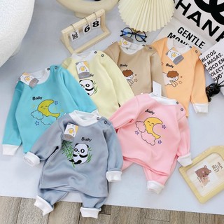 Bộ nỉ bông kẻ cho bé trai và bé gái từ 7kg đến 17kg [ Hàng Chuẩn Loại 1 ] - A SHOP 01