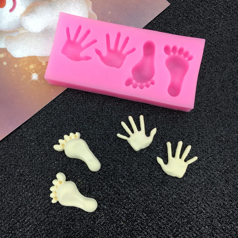 Khuôn silicone Tạo Hình Bàn Chân Em Bé mini Làm Bánh diy