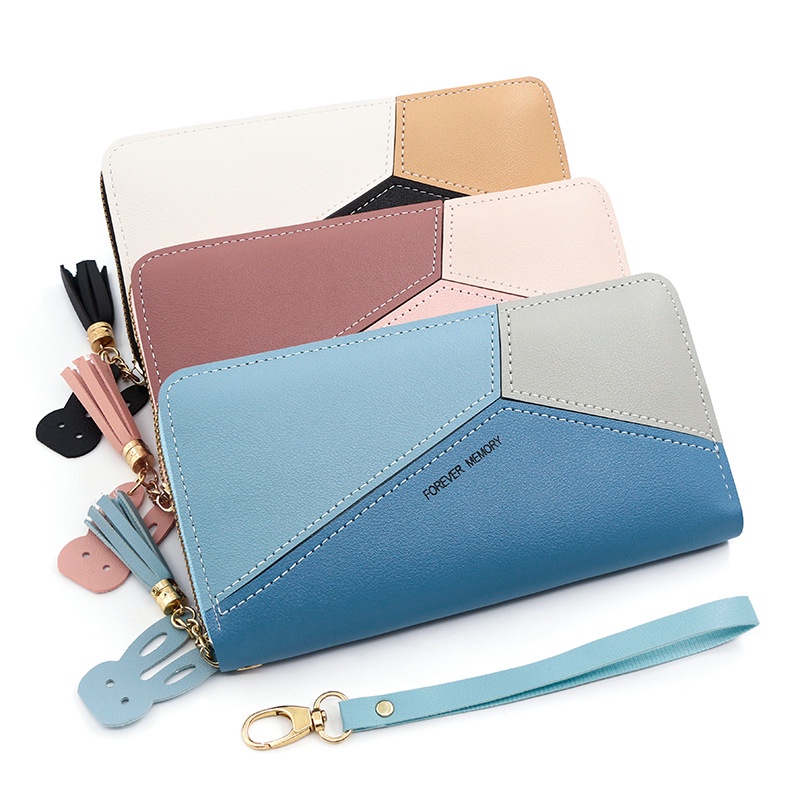 Ví Da Dáng Dài Có Khóa Kéo Thời Trang Cho Nữ