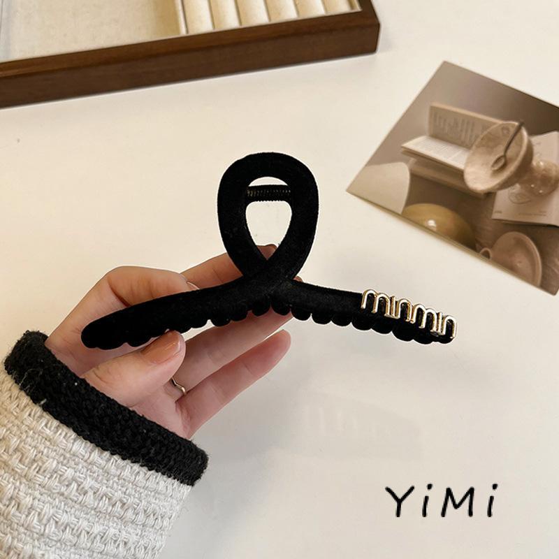 Kẹp Tóc Chữ Lớn Màu Đen Chất Liệu Nhung Thời Trang 2022 Cho Nữ
