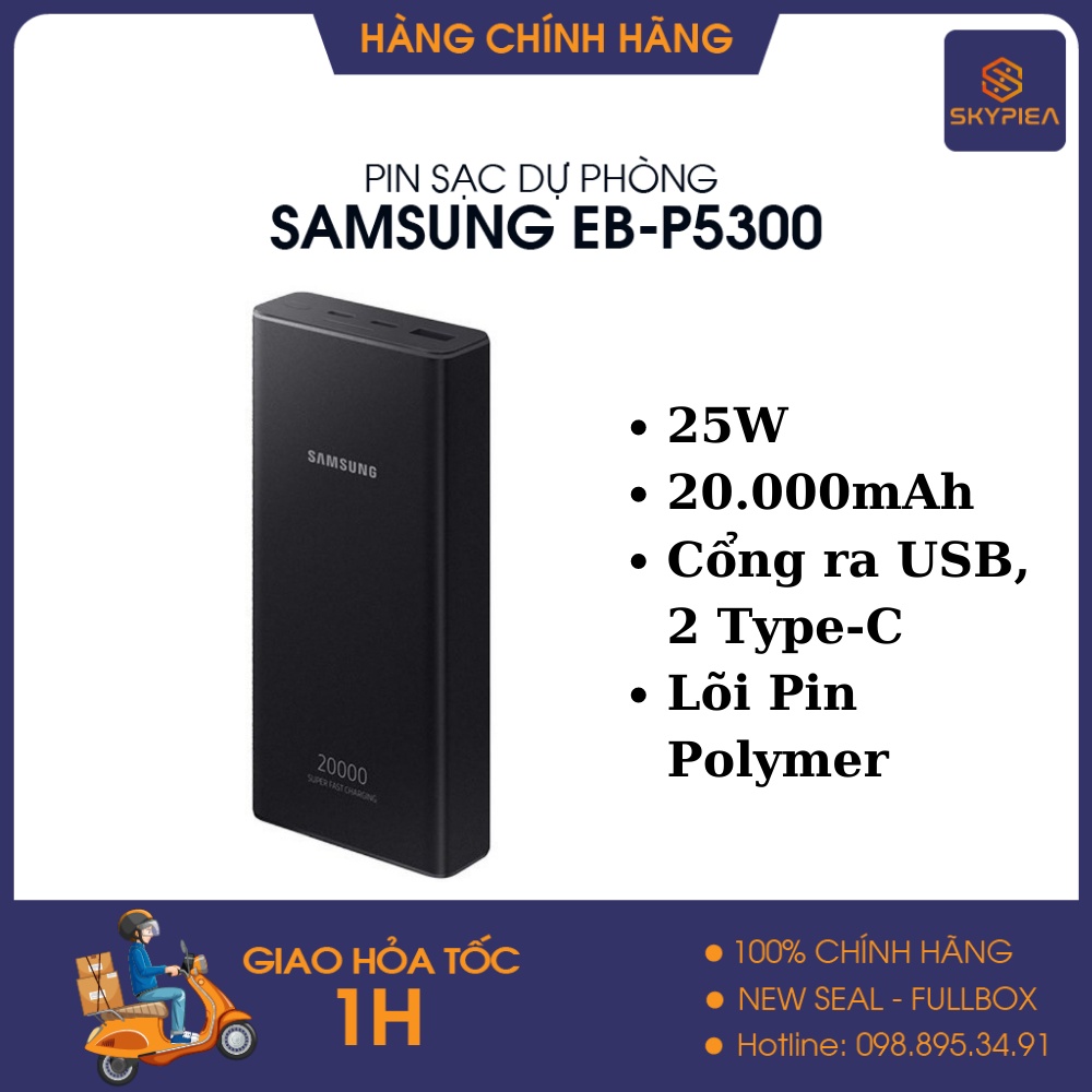 Pin sạc dự phòng Samsung EB P5300 20000mAh 25W chính hãng
