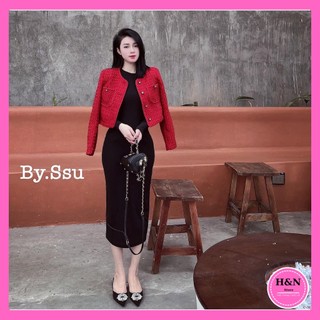 Áo dạ thiết kế hàn quốc áo khoác tết tiểu thư sang chảnh HN Clothing A3