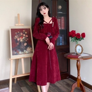Đầm PERTY tay dài phong cách Hàn Quốc thời trang thu đông xinh xắn dành cho nữ