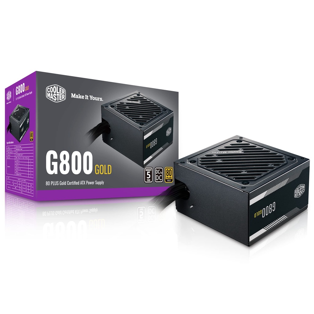 Nguồn máy tính CoolerMaster G800 800W 80 Plus Gold - Hàng chính hãng BH 60 tháng