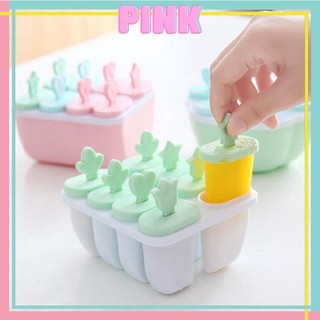 Bộ khuôn làm kem 8 ngăn 8 que pinkwish