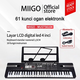 Image of MIIGO organ elektronik multifungsi anak laki-laki dan perempuan pemula 61 kunci piano rumah bayi 3-6-12 tahun mainan musik