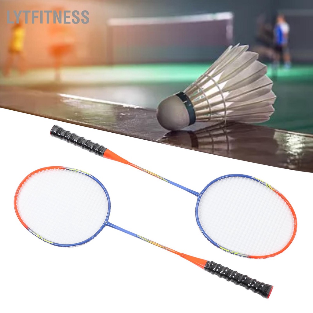 LYTFitness 2 Chiếc Vợt Ferroalloy Một Mảnh Tay Cầm Chống Trượt Màu Cam Cầu Lông Bộ Dành Cho Người Mới Bắt Đầu Chuyên Nghiệp