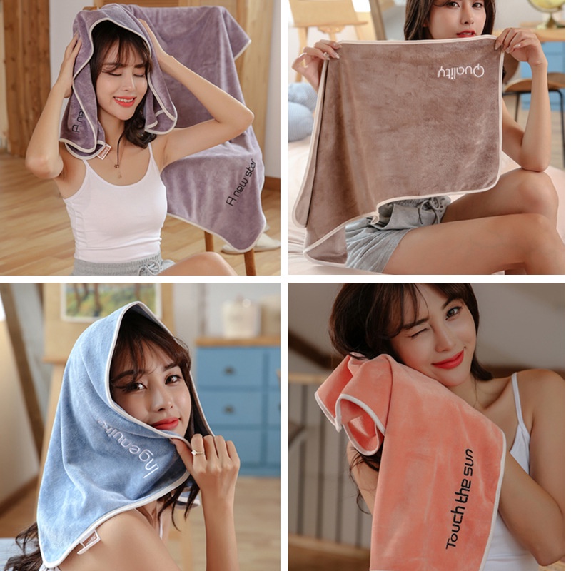 Khăn tắm, khăn choàng, khăn lau đầu 100% cotton siêu mịn, êm mềm thấm hút nước nhanh khô
