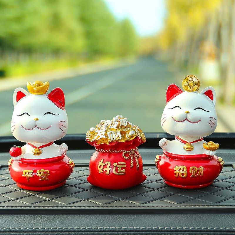 Set đôi mô hình Mèo thần tài full size, nhiều mẫu mã chất liệu PVC biểu tượng bình an, tài lộc làm mô hình trang trí-Ráp