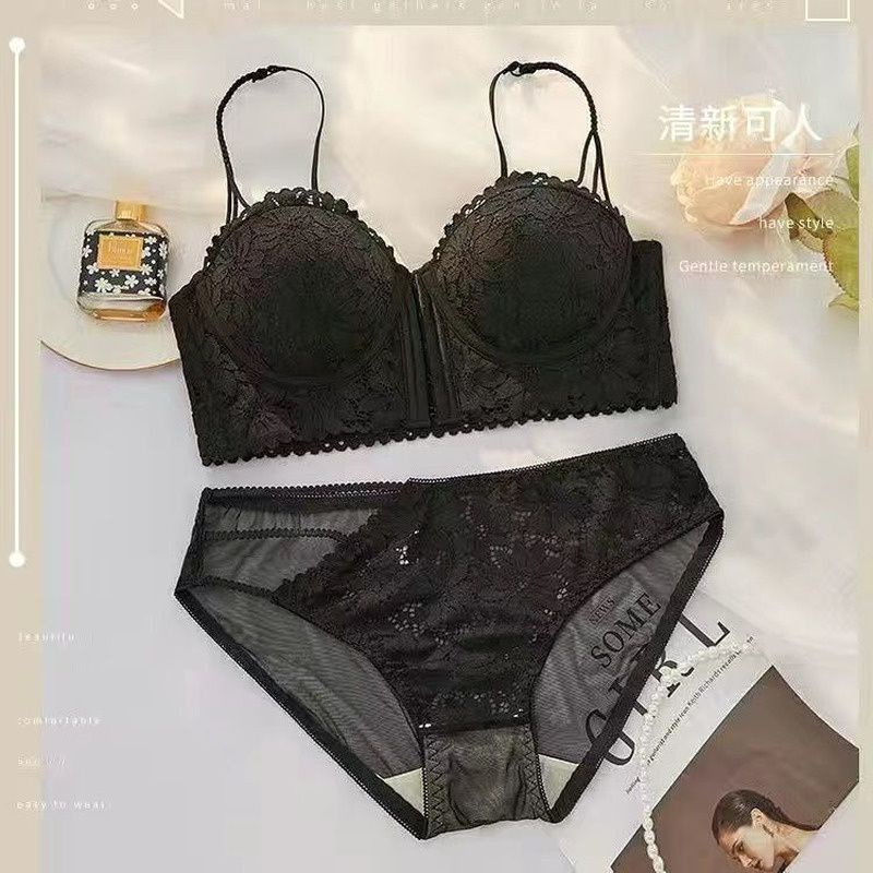ÁO LÓT REN NỮ CÚC CÀI NGỰC TRƯỚC GỢI CẢM, ÁO CON KHÔNG GỌNG ĐAN DÂY CHÉO LƯNG CHẤT COTTON PHỐI REN CAO CẤP