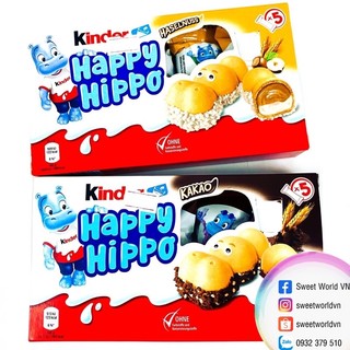 Socola Hà Mã Kinder Happy Hippo Cacao - Đức