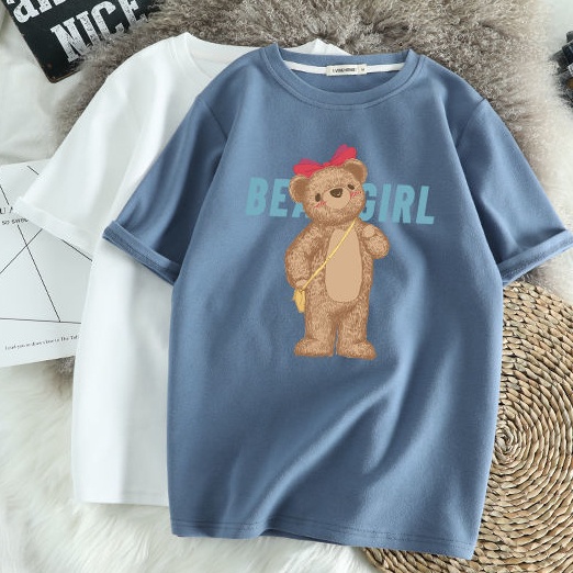 Áo thun SUXI tay ngắn cổ tròn in họa tiết thời trang cho nữ